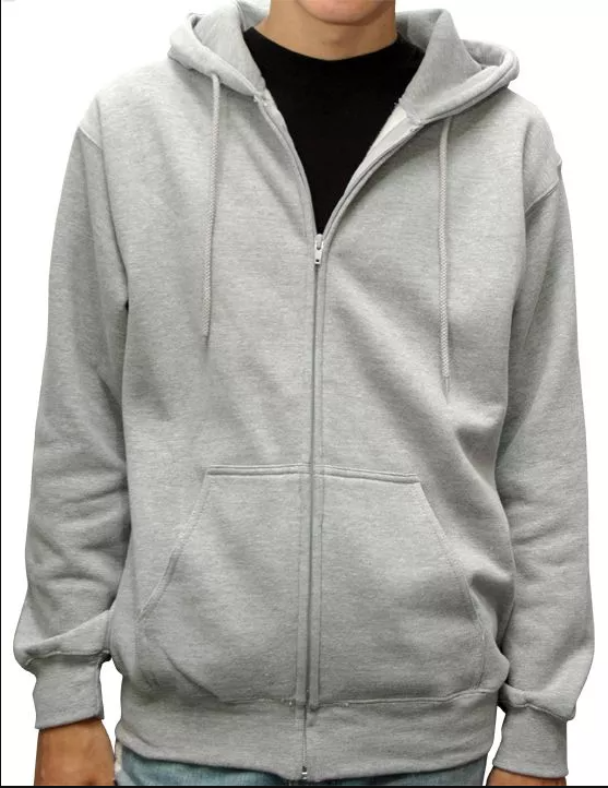 Men's Classic Zipper Hooded Sweatshirt Grays